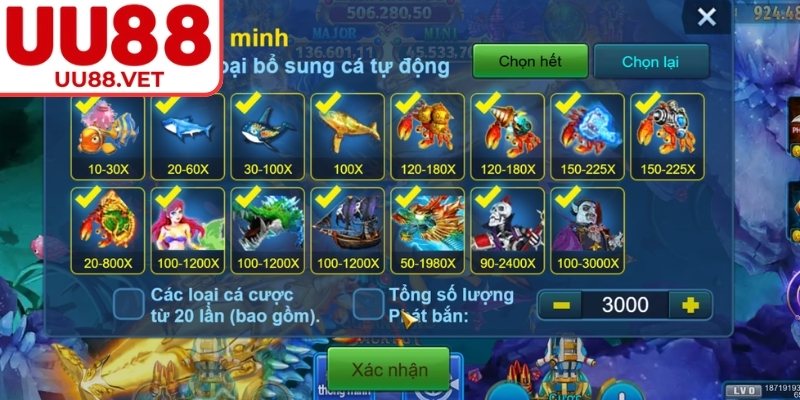 Khung cảnh đại dương Jackpot vua đại dương UU88 chân thực 