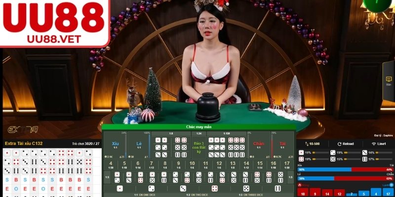 Sảnh EBET UU88 Điểm Chạm Phong Cách Giải Trí Chuẩn Âu 3 Tài xỉu mang tính giải trí cao